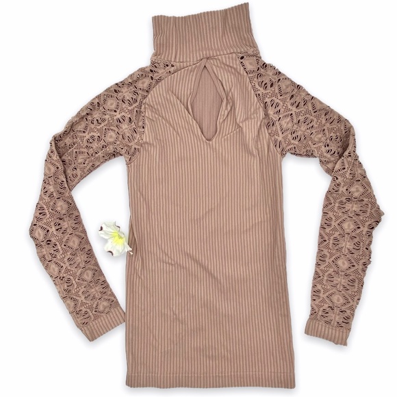 NEW Free People Intimately Rib and Lace Turtleneck, XS/S - Picture 3 of 15